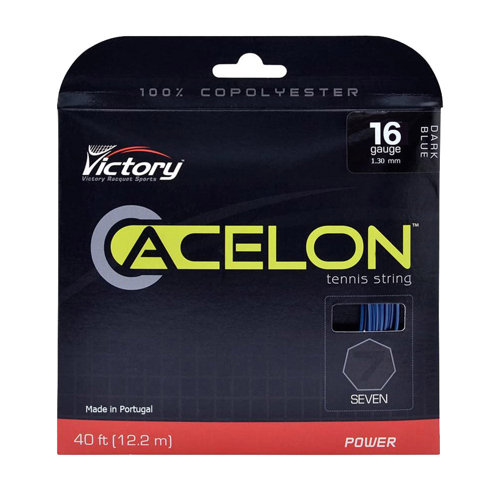 Acelon 7 Copoly 16/1.31 Tennis String - Blue (40 Feet Cut from Reel) | High Performance Tennis Racket String for Spin & Control | Perfect for Competitive Play & Training Sessions