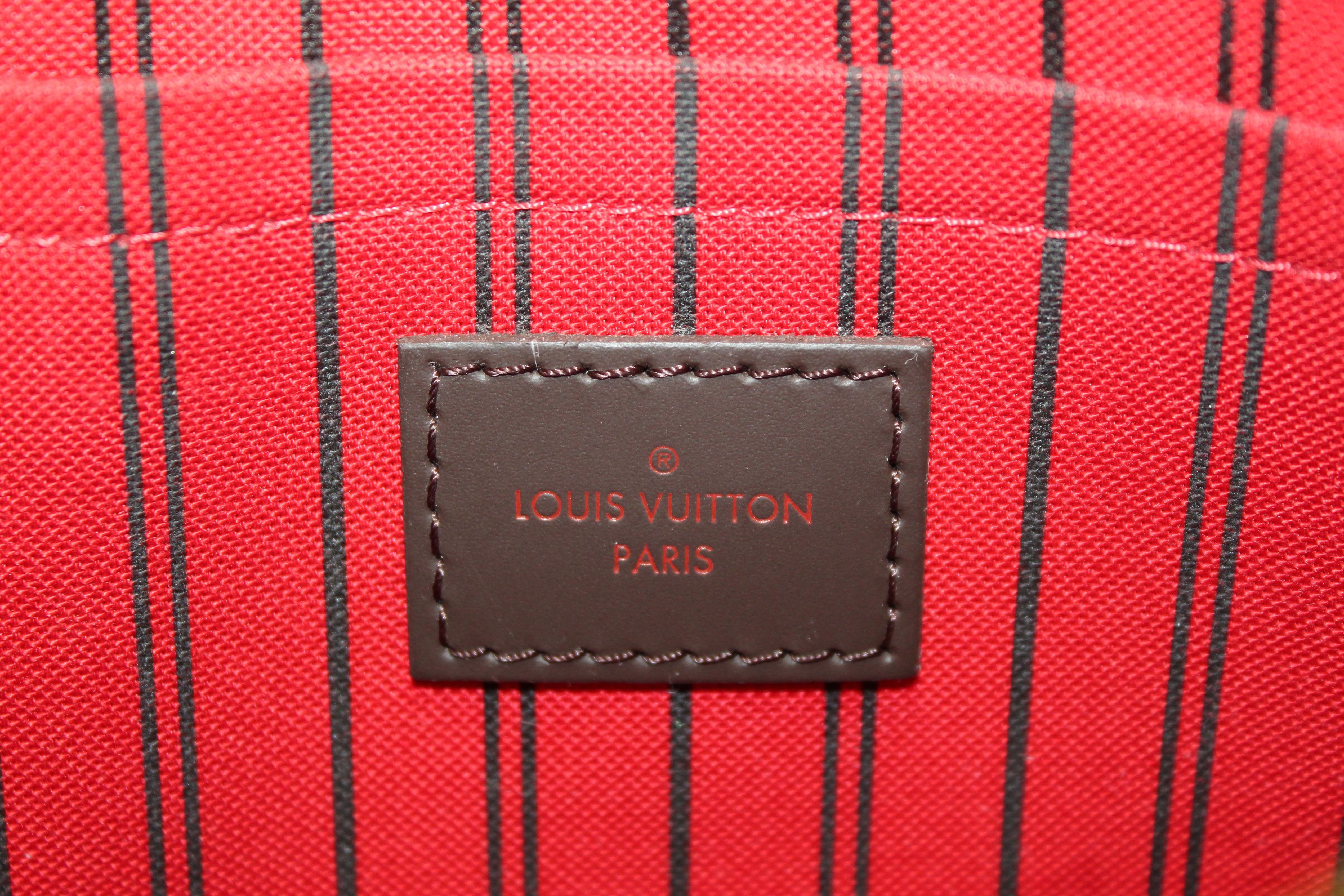 Authentic Louis Vuitton Damier Ebene Canvas Neverfull MM Tote Shoulder Bag for Women - Luxury Designer Handbag for Work, Travel & Everyday Use