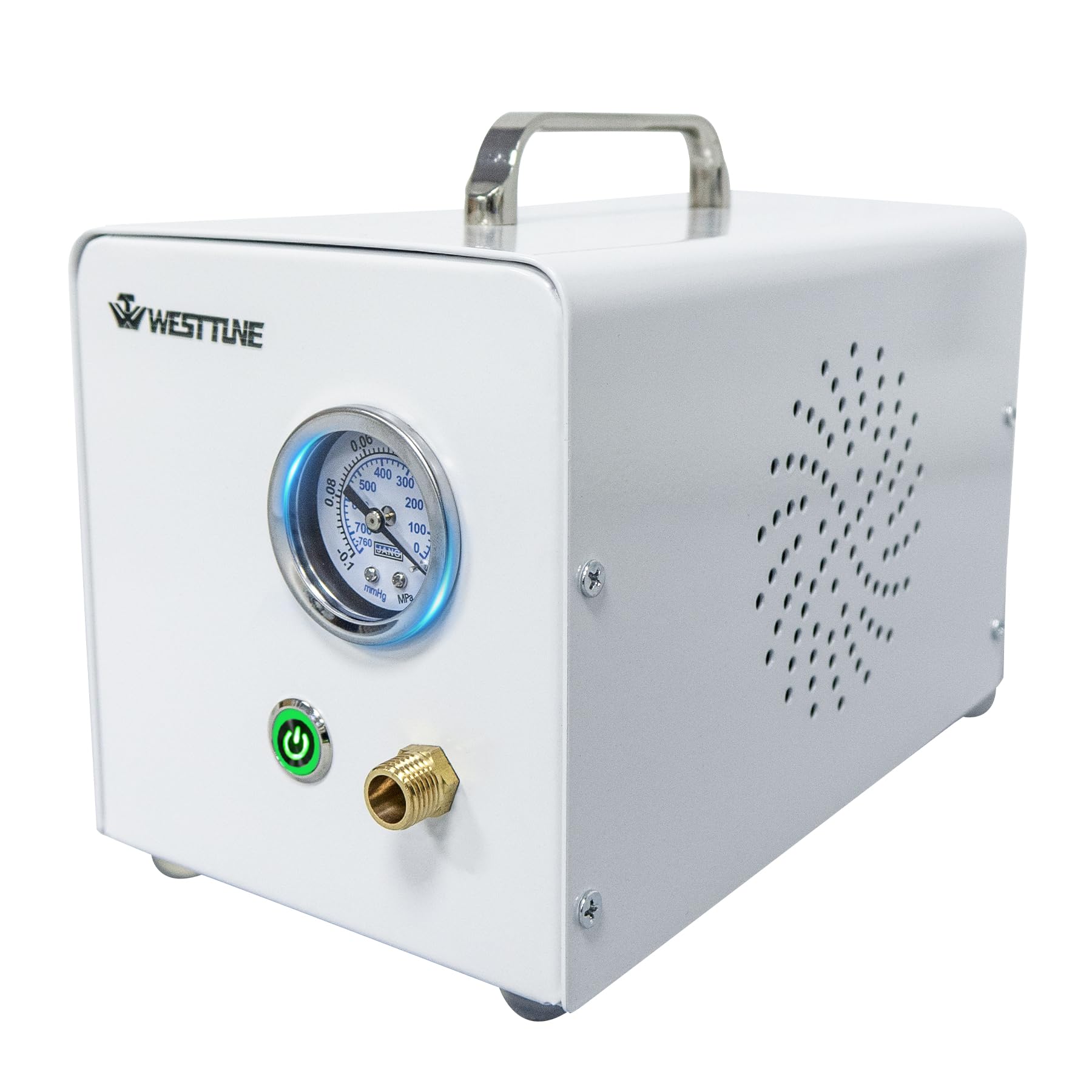 Lab Diaphragm Vacuum Pump - Portable Oilless Vacuum Filtration System for Laboratory Use with 2 Rubber Tubes & 10L/min Negative Pressure - Ideal for Chemistry Experiments, Medical Research & Scientific Filtration