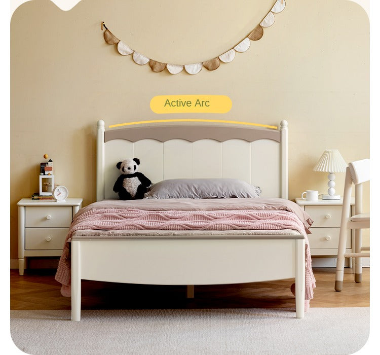 Modern Poplar Solid Wood Kids Bed - Sturdy, Safe & Eco-Friendly for Boys & Girls Bedroom, Nursery or Guest Room