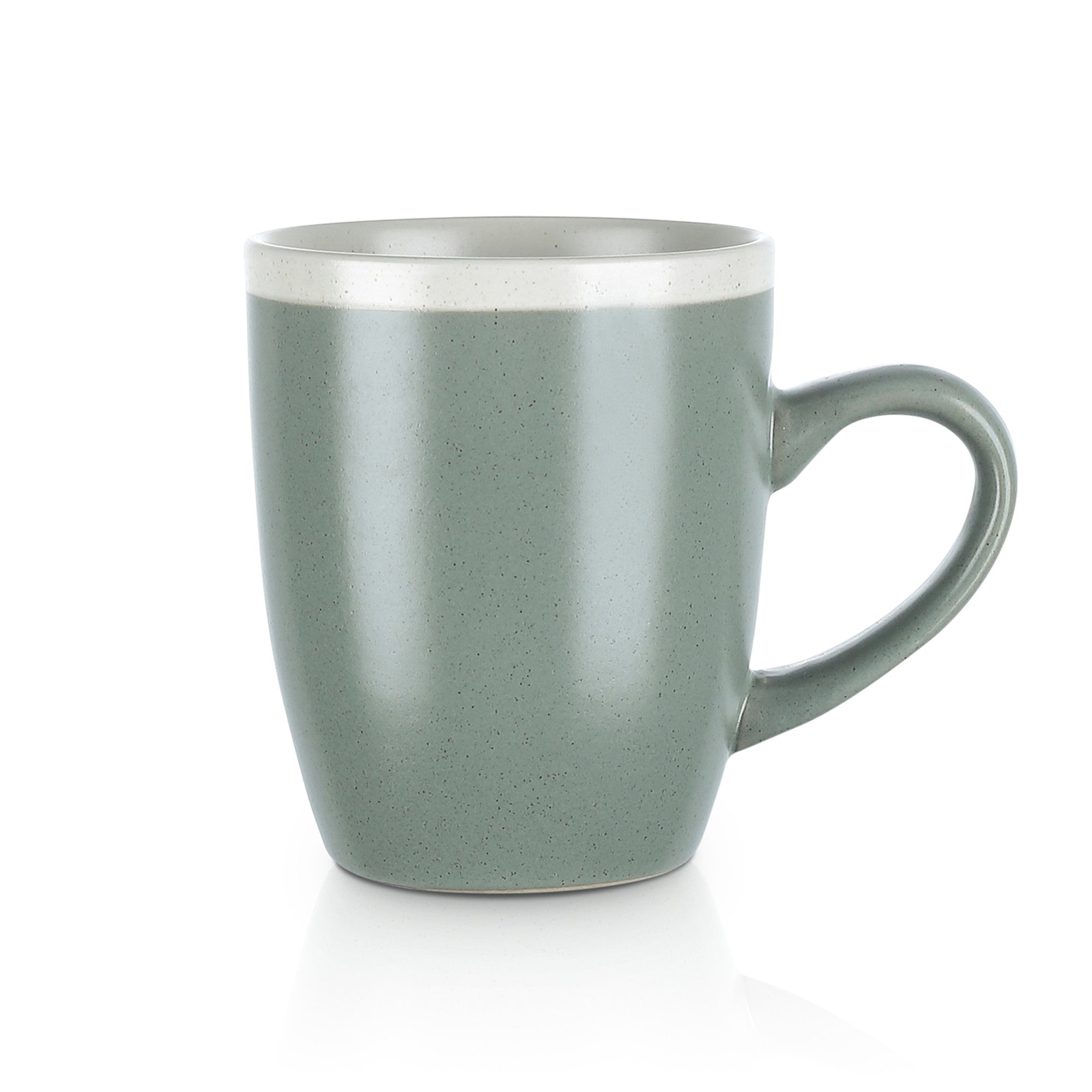 Serenity Stoneware Mug - Green and Cream Ceramic Coffee Cup for Home, Office, or Gift - Perfect for Tea, Coffee & Hot Beverages