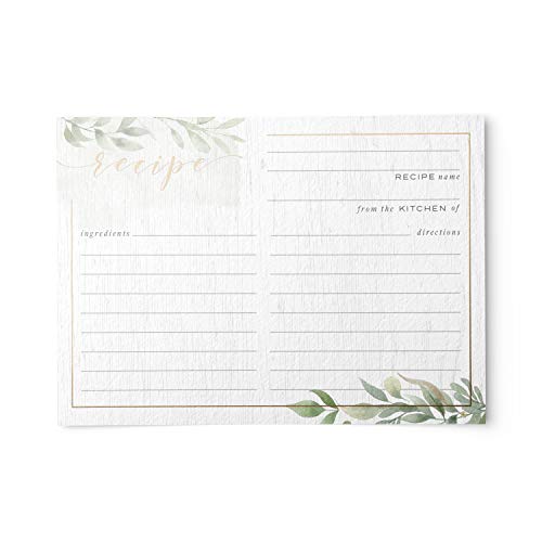 Farmhouse Gold Foil Recipe Cards