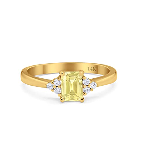 14K Yellow Gold Simulated Yellow CZ