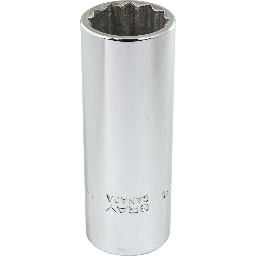 1/2 Inch Drive 12-Point Deep Socket Set - Professional Grade Impact Sockets for Automotive Repair & Mechanical Work - Perfect for Tight Spaces & Hard-to-Reach Bolts