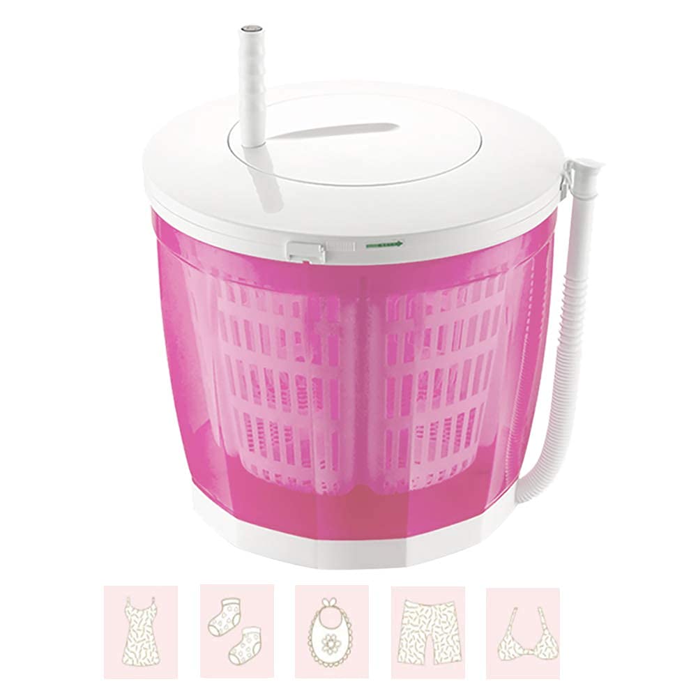 Mini Portable Washing Machine - Manual Clothes Spin Dryer with Foldable Handle & Detachable Drain Basket | Compact Semi-Automatic Washer for Small Loads, Travel, Camping & Apartments | Perfect for Laundry, Vegetables & Delicates