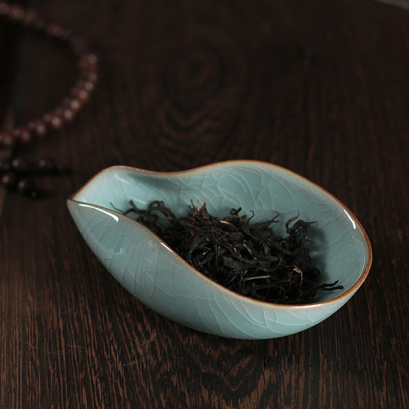 Premium Longquan Celadon Tea Scoop (Cha He) - Handcrafted Chinese Tea Ceremony Tool for Matcha, Loose Leaf Tea & Gongfu Tea Brewing