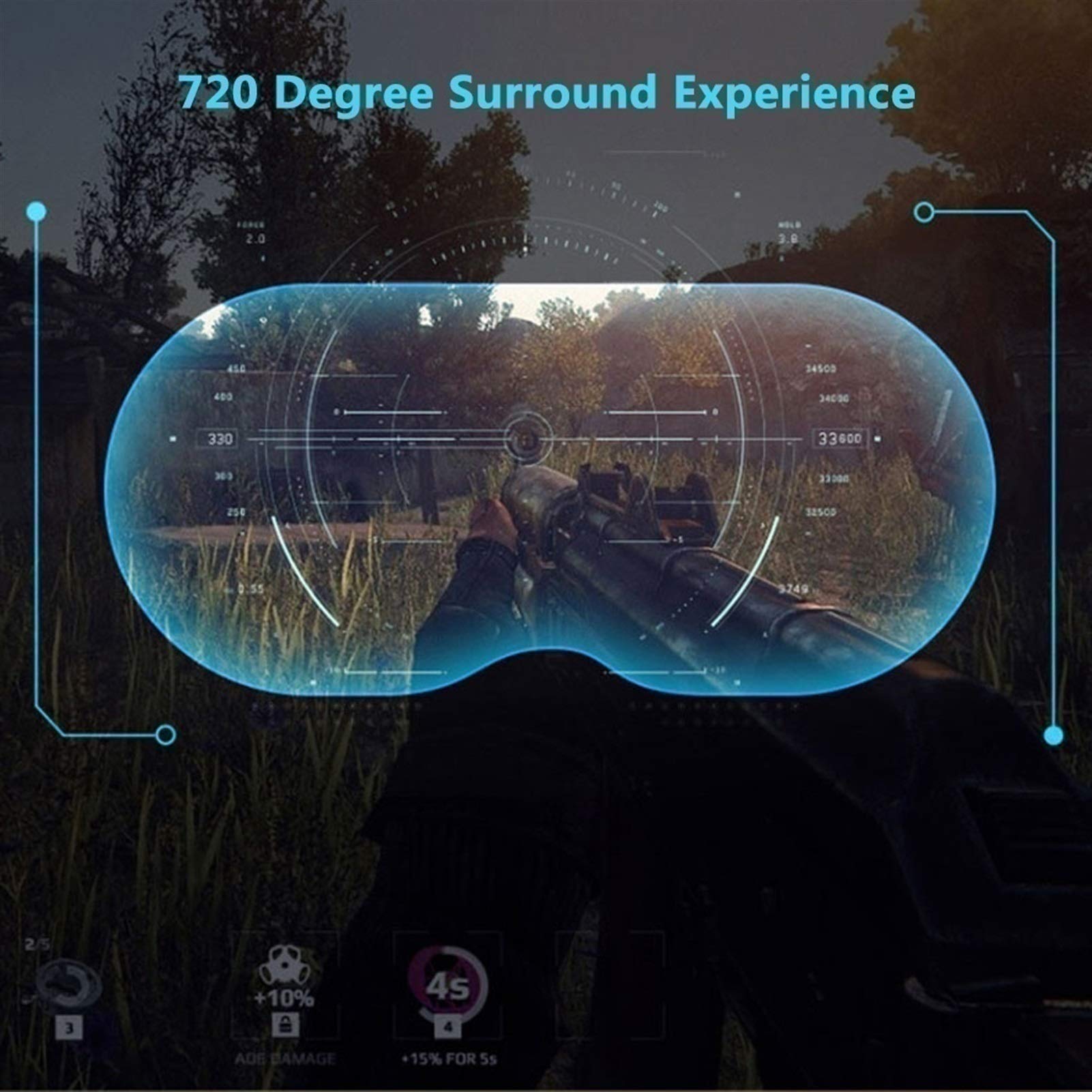 3D VR Headset for iPhone 13 Pro Max/13/12/11 & Samsung Galaxy S21 - Bluetooth Controller Virtual Reality Goggles Compatible with Huawei, Xiaomi - Immersive Gaming & Movie Watching Experience
