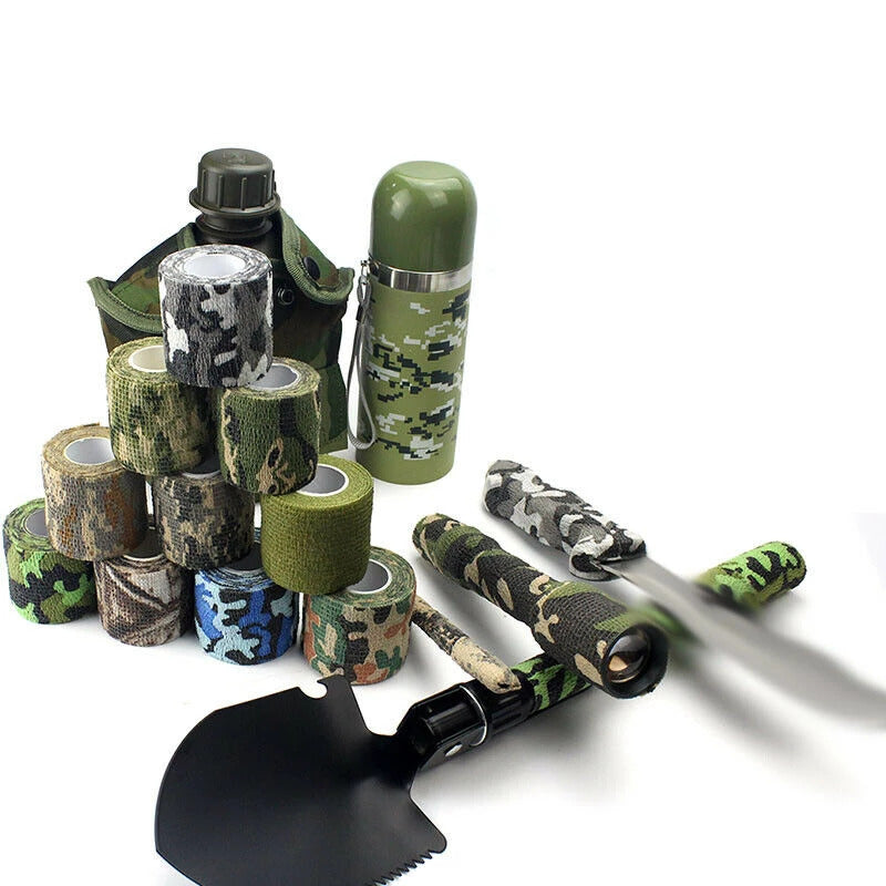 Self Adhesive Camo Tape - 5cm x 4.5m Waterproof Camouflage Tape for Guns, Hunting Gear, Outdoor Equipment & DIY Projects - Perfect for Hunting, Tactical Use & Camouflage Applications