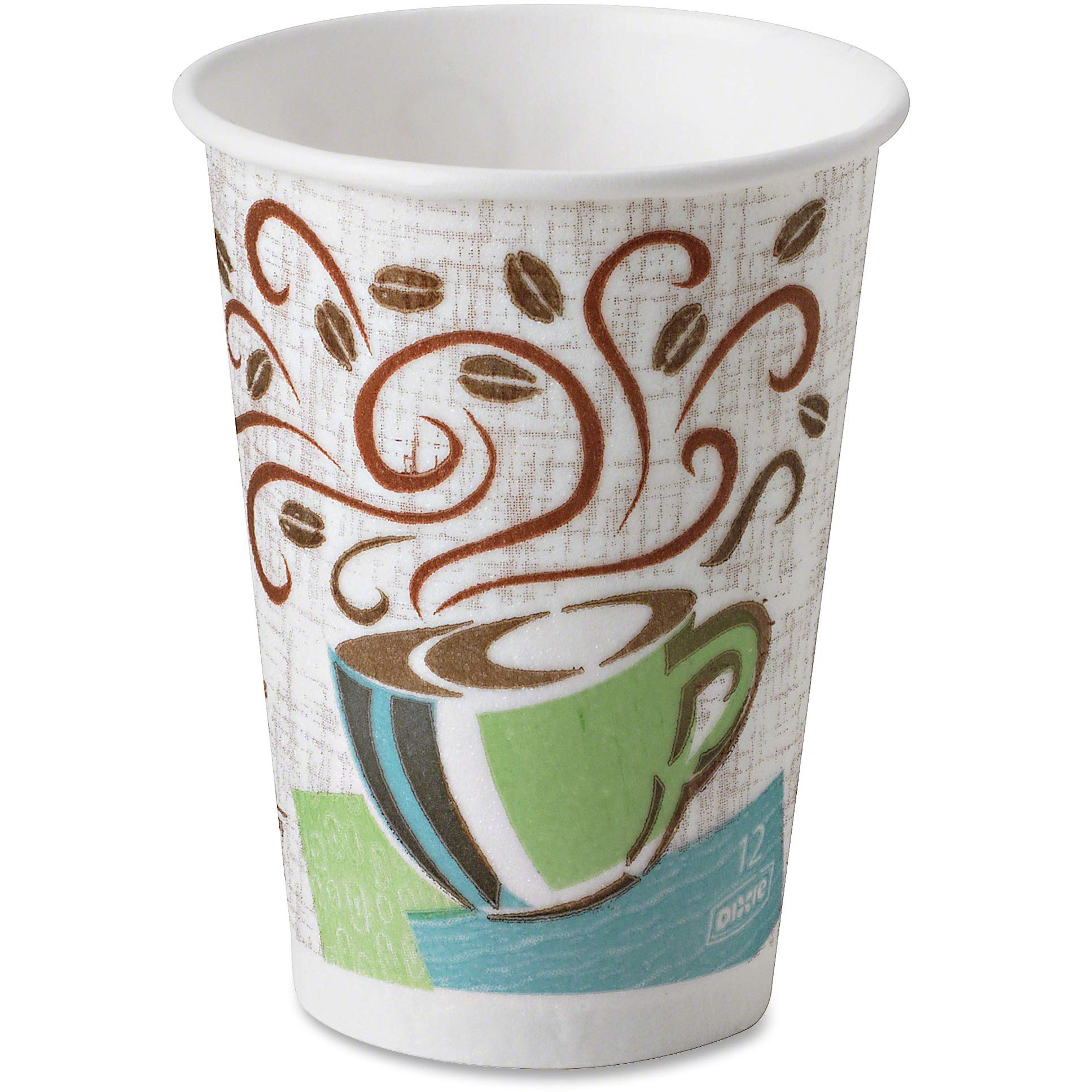 Dixie PerfecTouch 12 oz Insulated Paper Coffee Cups - 960 Count (6 Sleeves of 160 Cups) | Hot & Cold Beverage Containers for Office, Cafes & Home Use | BPA-Free Disposable Cups by Georgia-Pacific
