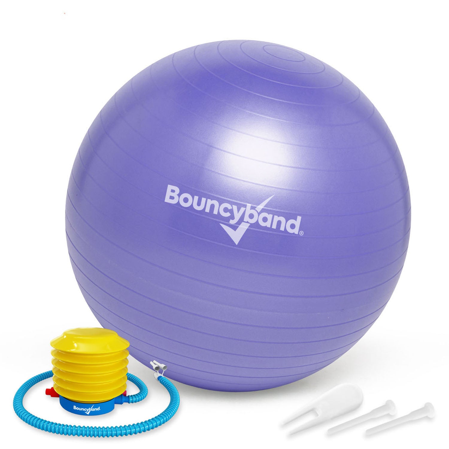 Bouncyband® 65cm Vibrant Purple Balance Ball - Exercise Stability Ball for Home & Office, Improve Posture & Focus - Perfect for Yoga, Pilates, and Active Sitting at Work or School