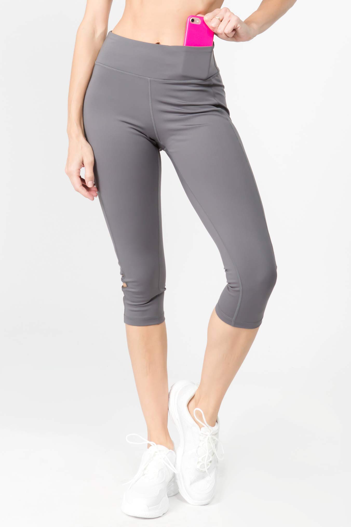 ICONOFLASH Women's High Waist Workout Leggings with Pockets & Lattice Design - Yoga, Running, Gym & Lounge Wear Athletic Pants