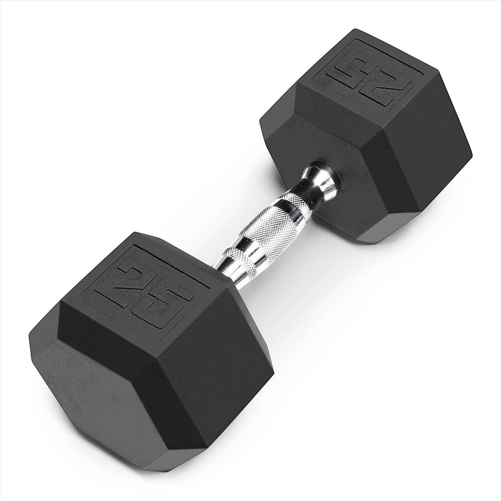 Marcy 25lb Rubber Hex Dumbbell - IBRH 025 | Premium Weight for Home Gym & Strength Training | Perfect for CrossFit, HIIT & Muscle Building