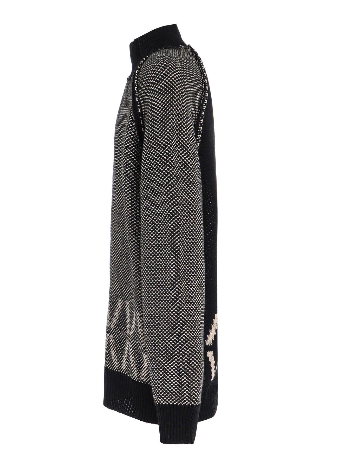 Bulky Wool Bird's Eye Reversible High Neck Knit Sweater - Cozy Winter Pullover for Women, Perfect for Cold Weather & Casual Outings