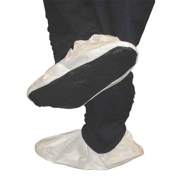 Slip-Resistant Disposable Shoe Covers - One Size Fits All - White (Pack of 200) - Ideal for Hospitals, Clean Rooms & Home Protection