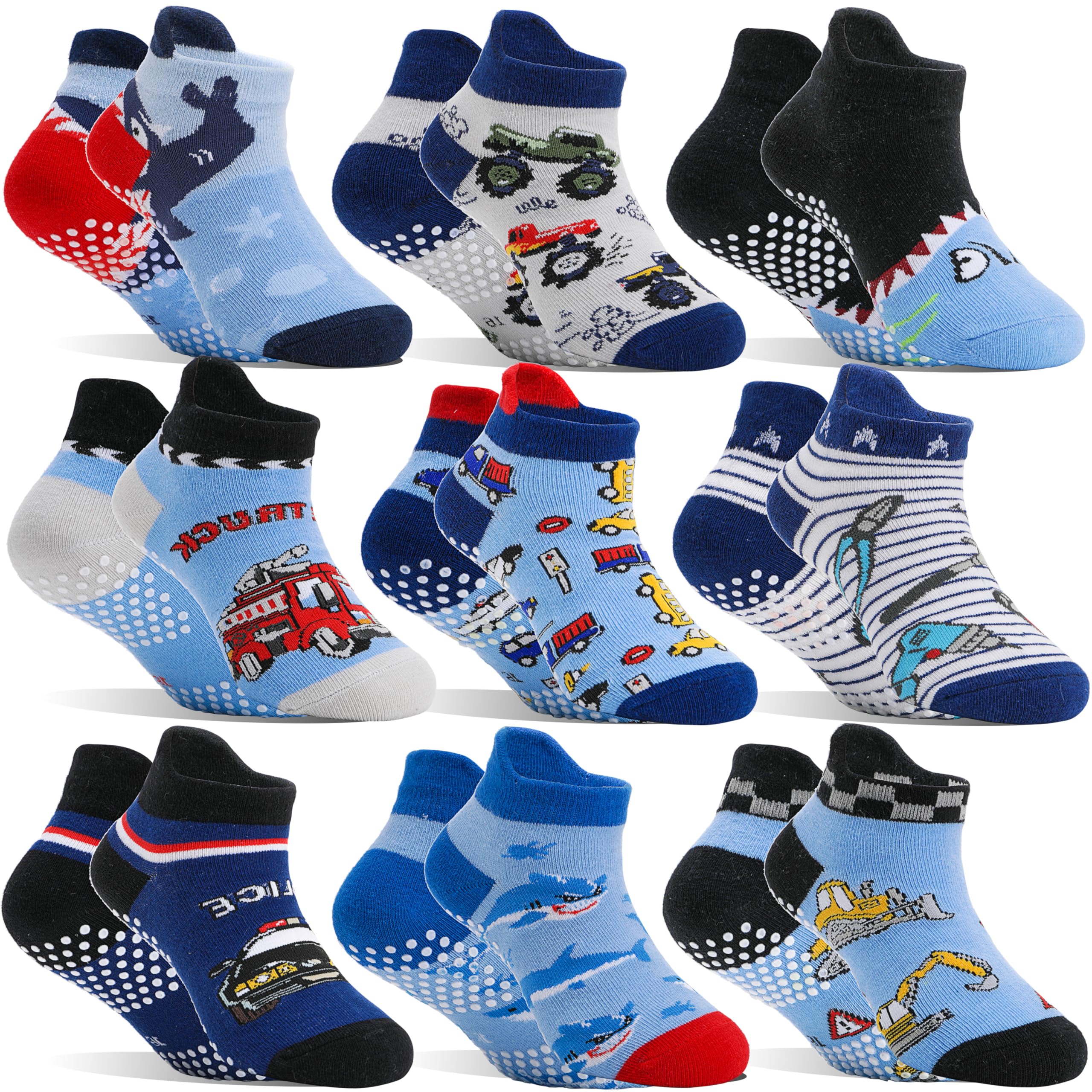 Non-Slip Baby Socks for Toddlers - Cotton Anti-Skid Ankle Socks with Grippers for Boys & Girls - Perfect for Playtime, Daycare and First Steps
