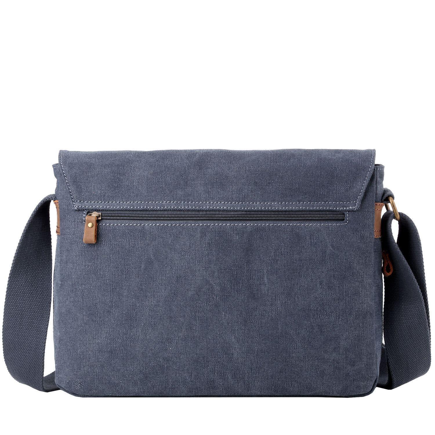 TRP0210 Troop London Classic Canvas Messenger Bag for Men & Women - Durable Waterproof Crossbody Bag for Work, Travel & School - Stylish Laptop Briefcase with Adjustable Strap