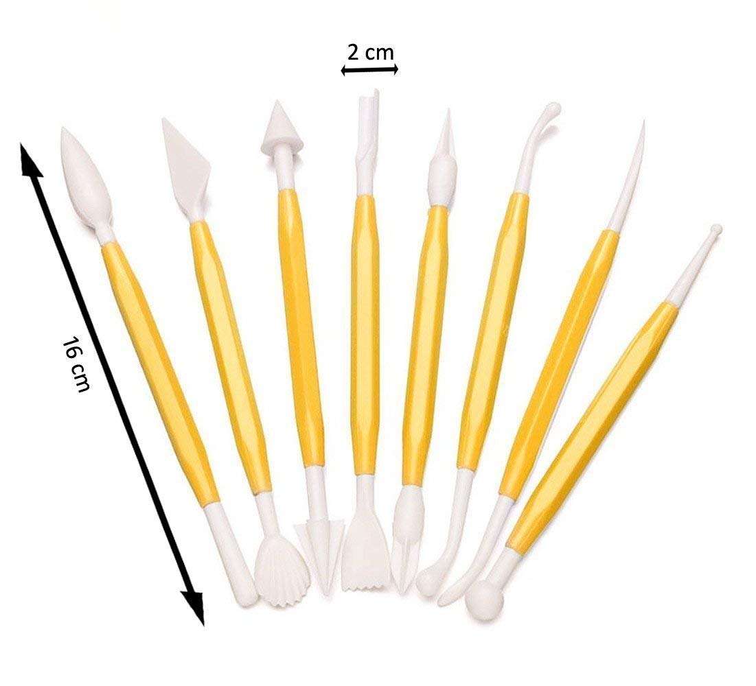 JAGDIV 8-Piece Cake Decorating Kit - Plastic Fondant & Sugarcraft Modeling Tools for Baking, Cake Design, and DIY Dessert Decorations - Perfect for Birthday, Wedding, and Party Cakes