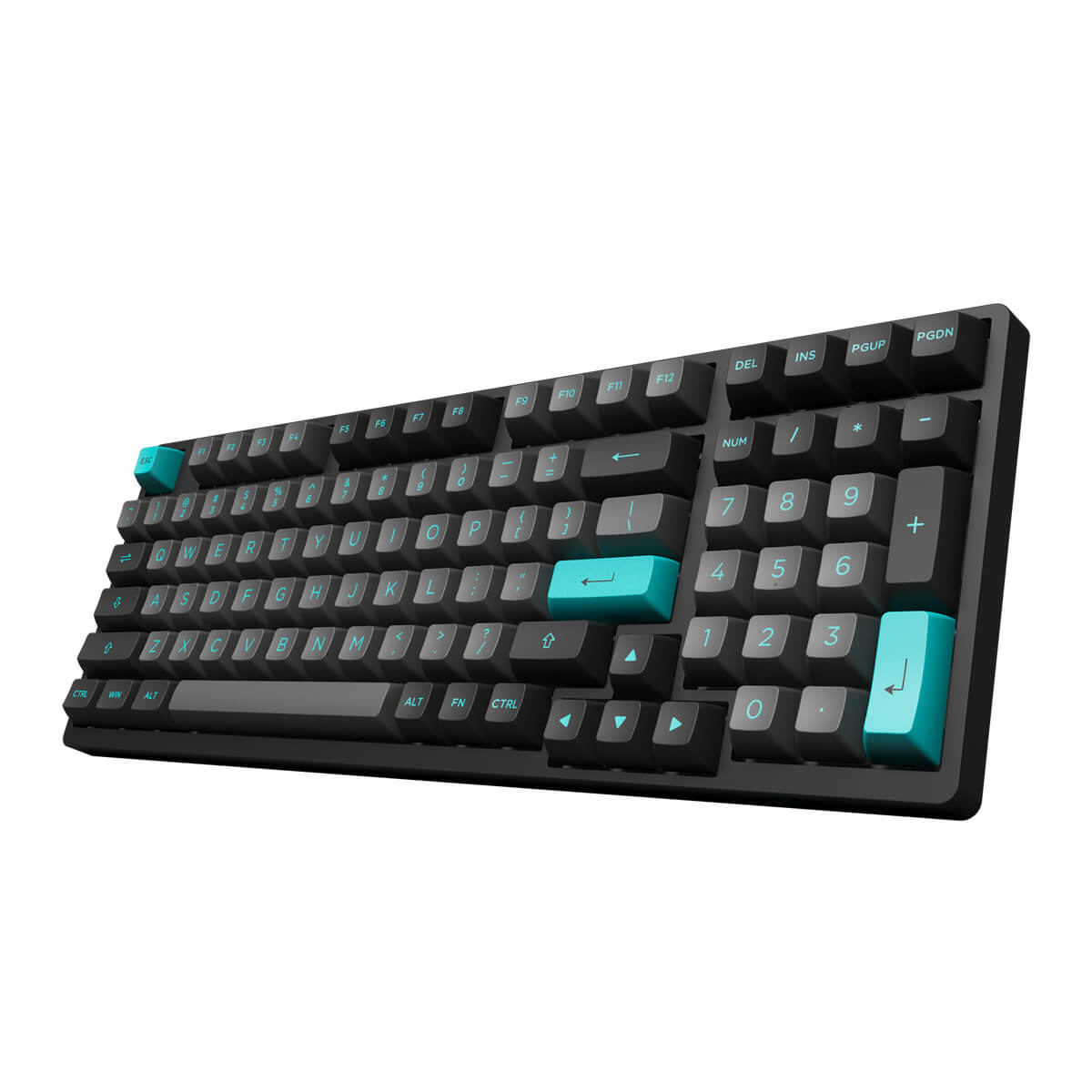 Akko 3098N Wireless Mechanical Keyboard - RGB Backlit, Hot-Swappable Keys, TTC Brown Switches, Black & Cyan Design | Perfect for Gaming, Typing & Office Work