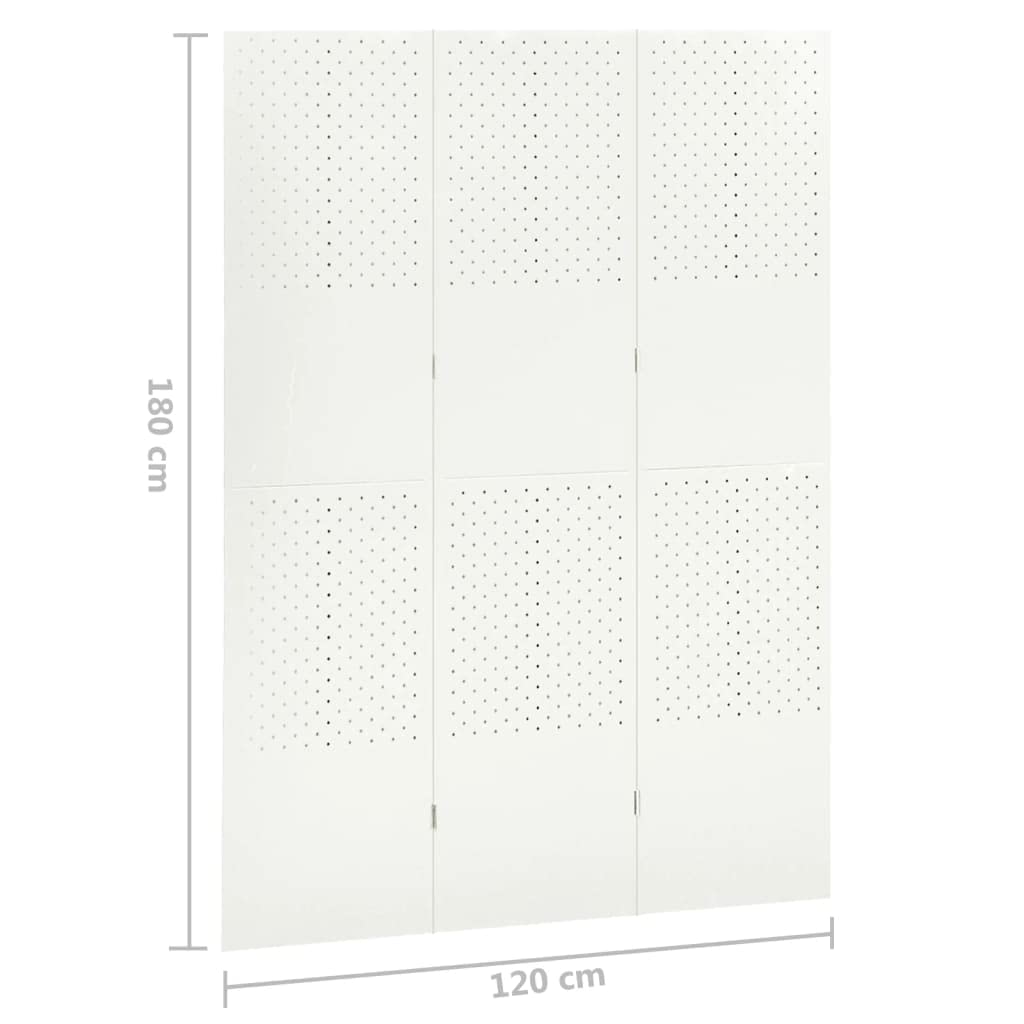 3-Panel Steel Room Divider - 47.2