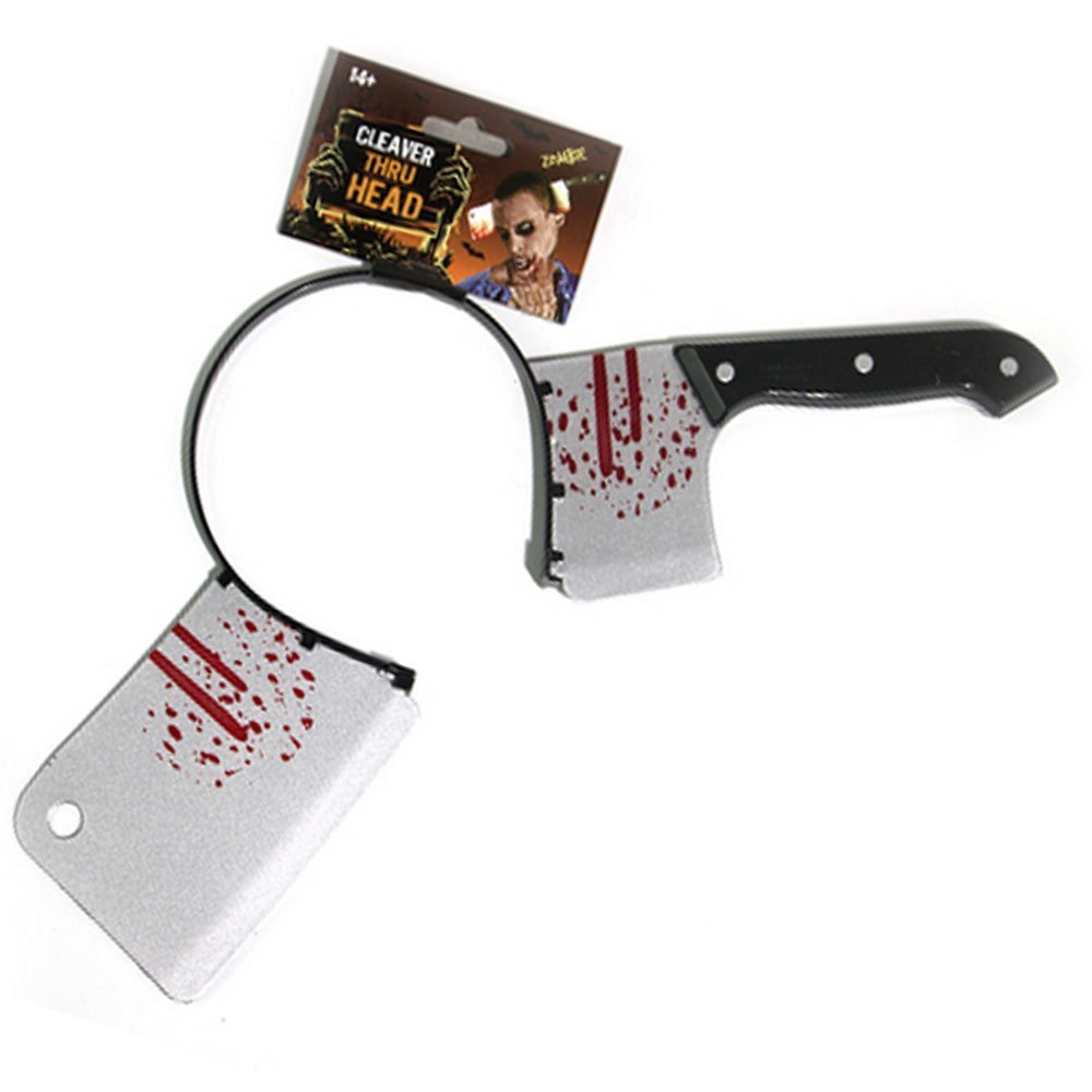 Scary Bloody Cleaver Headband - Halloween Horror Cosplay Prop, Funny Kitchen Knife Costume Accessory for Halloween Parties & Horror Themed Events