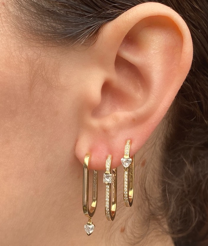 Exquisite Large Maasai Hoop Earrings with Baguette Drop & White Diamonds | Elegant Tribal Jewelry for Women | Perfect for Weddings, Parties & Special Occasions