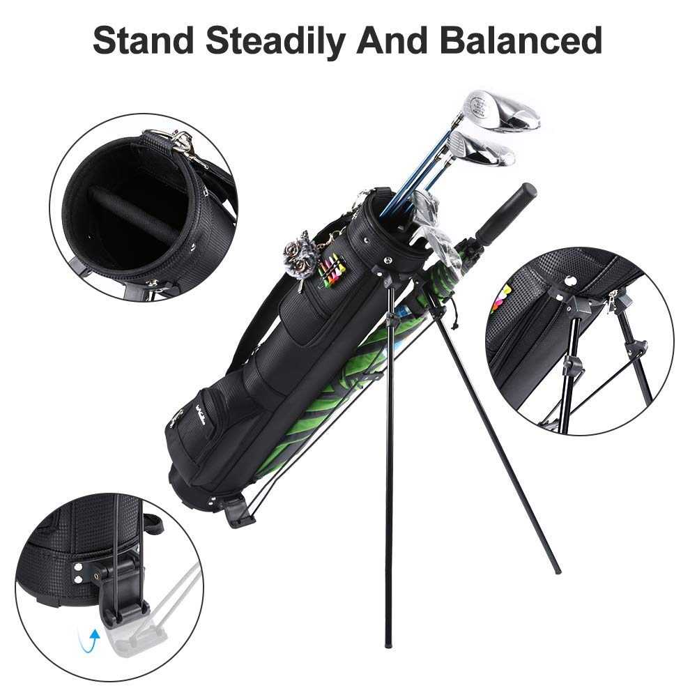Sunday Golf Stand Bag with Travel Shoulder Strap - Lightweight Carry Golf Bag for Men & Women - Perfect for Weekend Golfing, Travel & Practice Sessions