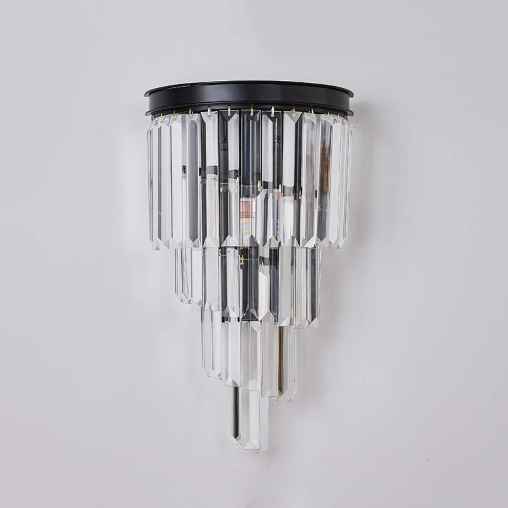 Modern Glass Crystal Strip Wall Sconce - E14 LED Wall Light Fixture for Living Room, Bedroom, Hotel & Study Room - Energy Efficient A+ Rated Decorative Lighting for Ambient & Task Illumination