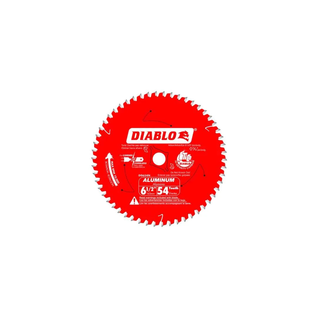 6 1/2 Inch 54-Tooth Medium Aluminum Cutting Saw Blade - Perfect for DIY Projects, Metalworking, and Home Renovations
