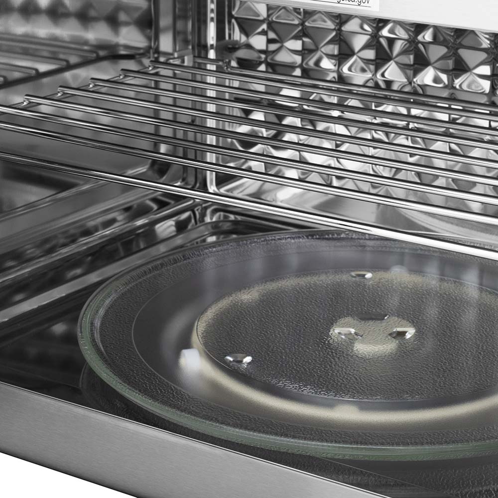 ZLINE 30 Inch Black Stainless Steel Over the Range Convection Microwave Oven with Traditional Handle - Perfect for Modern Kitchens, Space-Saving Design, Fast Cooking & Reheating Meals