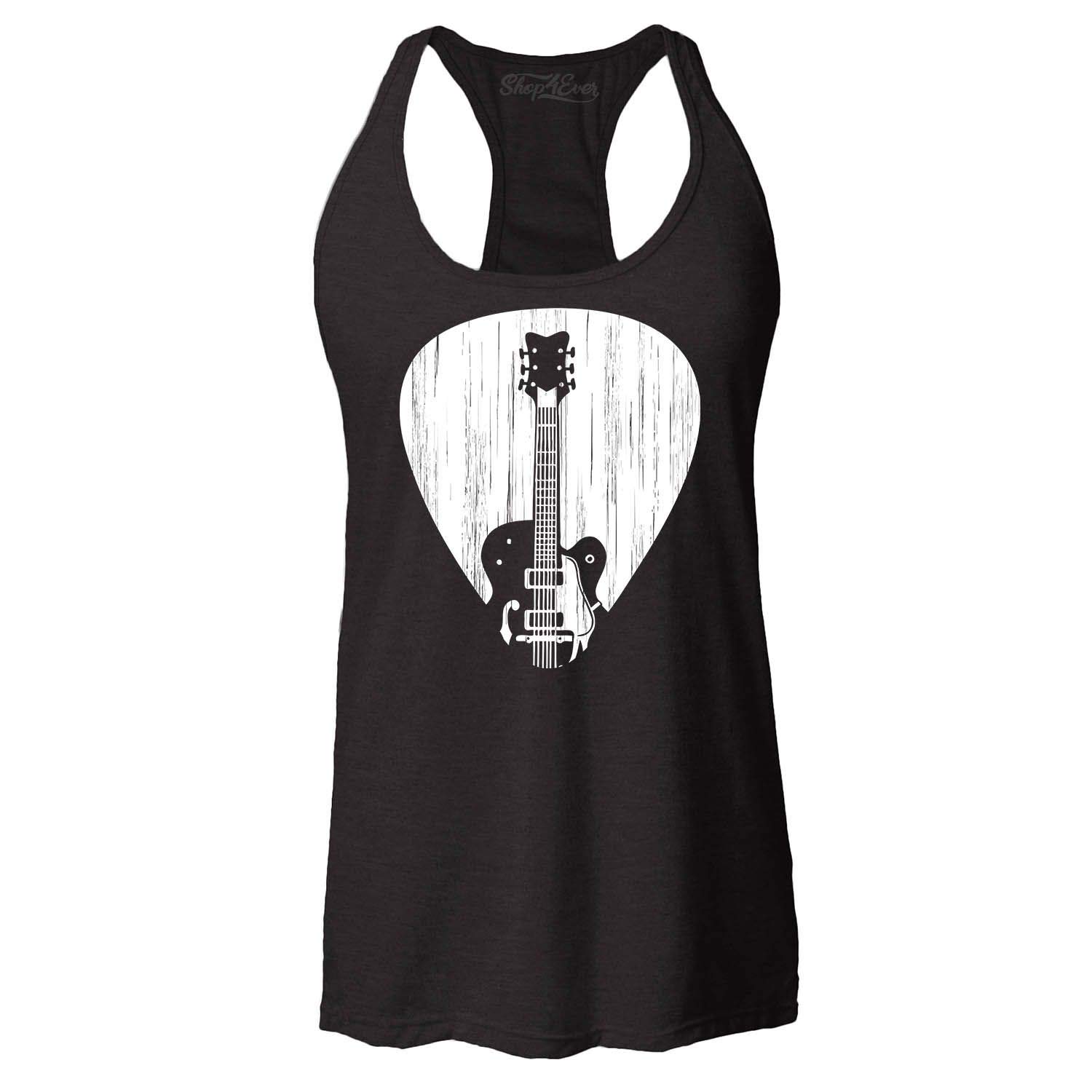 Electric Guitar Pick Musician Women's Racerback Tank Top - Slim Fit Performance Shirt for Concerts & Music Festivals