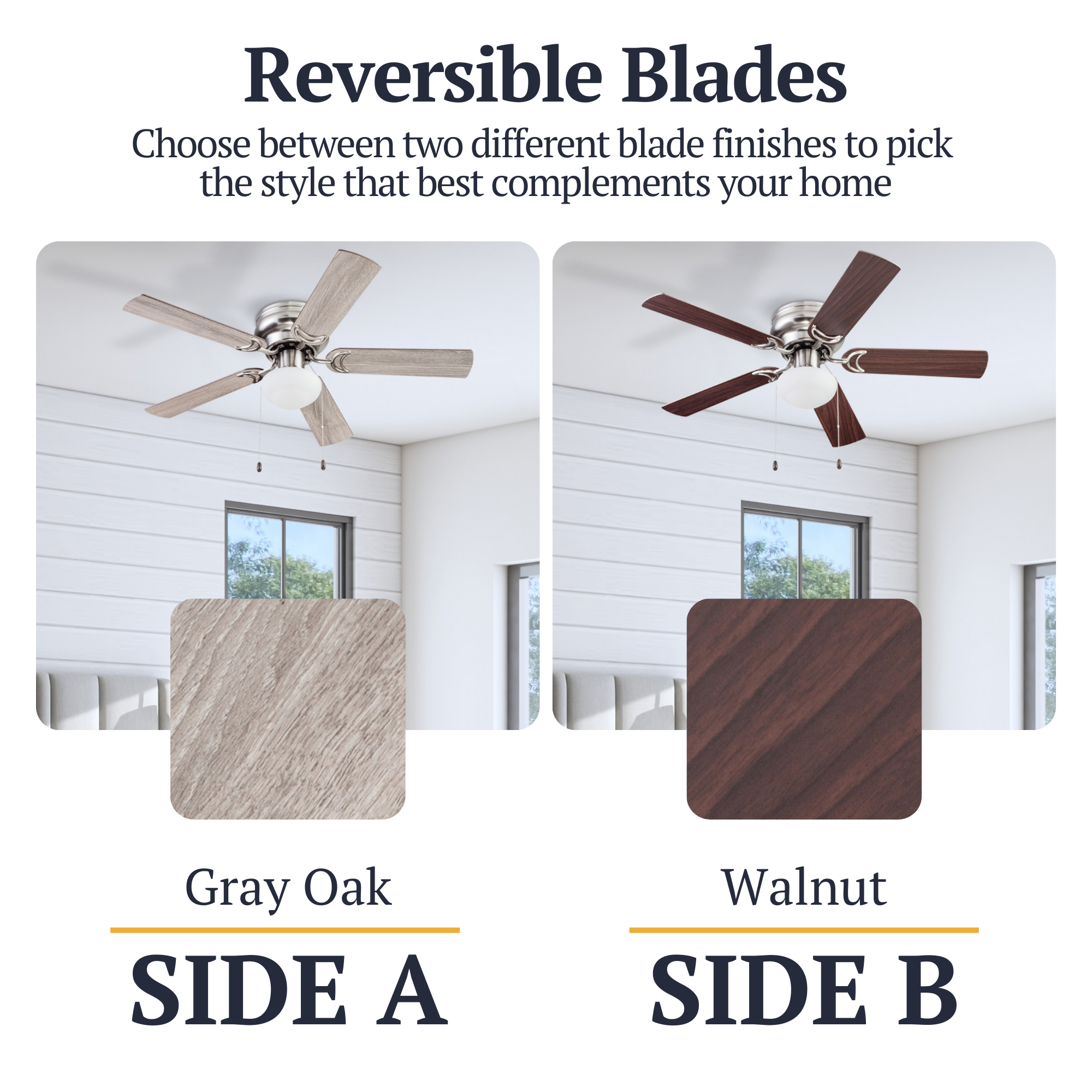 44 Inch Alvina Ceiling Fan with Pull Chain in Satin Nickel Finish - Perfect for Living Room, Bedroom, and Outdoor Spaces