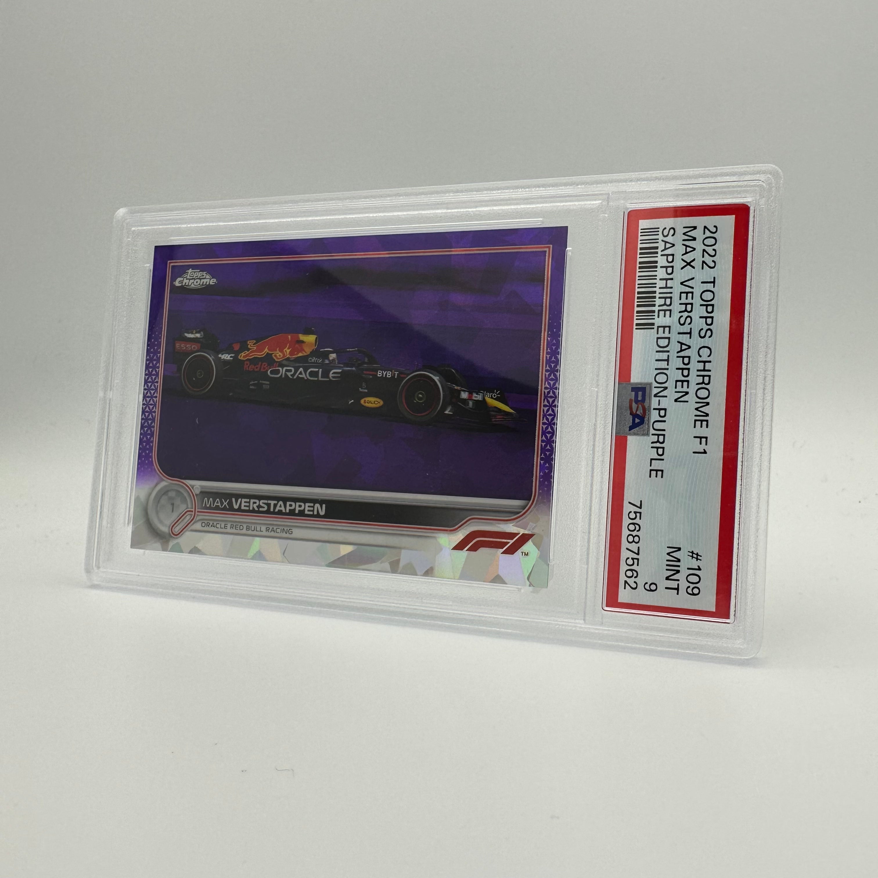 PSA 9 Graded 2004 Topps Chrome Max Verstappen #109 Sapphire Edition Purple Parallel - Rare F1 Racing Card for Collectors & Fans (Perfect for Display, Investment, or Trading)