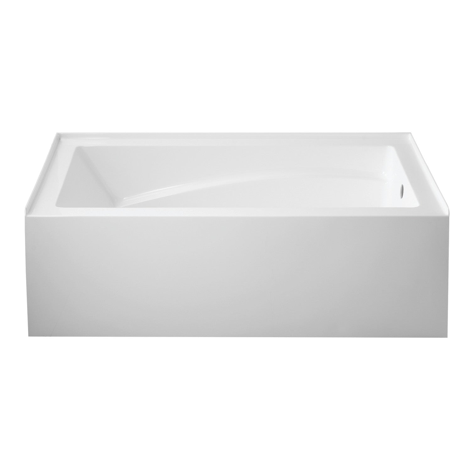 Aqua Eden 60 Inch Acrylic Rectangular 3-Wall Alcove Bathtub with Armrest & Anti-Skid Surface - Right Hand Drain, Glossy White - Perfect for Modern Bathrooms & Spa-Like Relaxation
