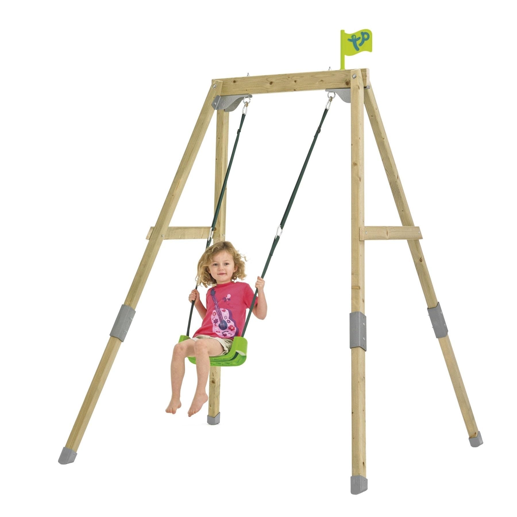 2-in-1 FSC Certified Wooden Swing Set for Kids - Baby Swing Chair & Play Gym with 200cm Anchoring Kit | Outdoor Backyard Playground Equipment for Toddlers & Infants
