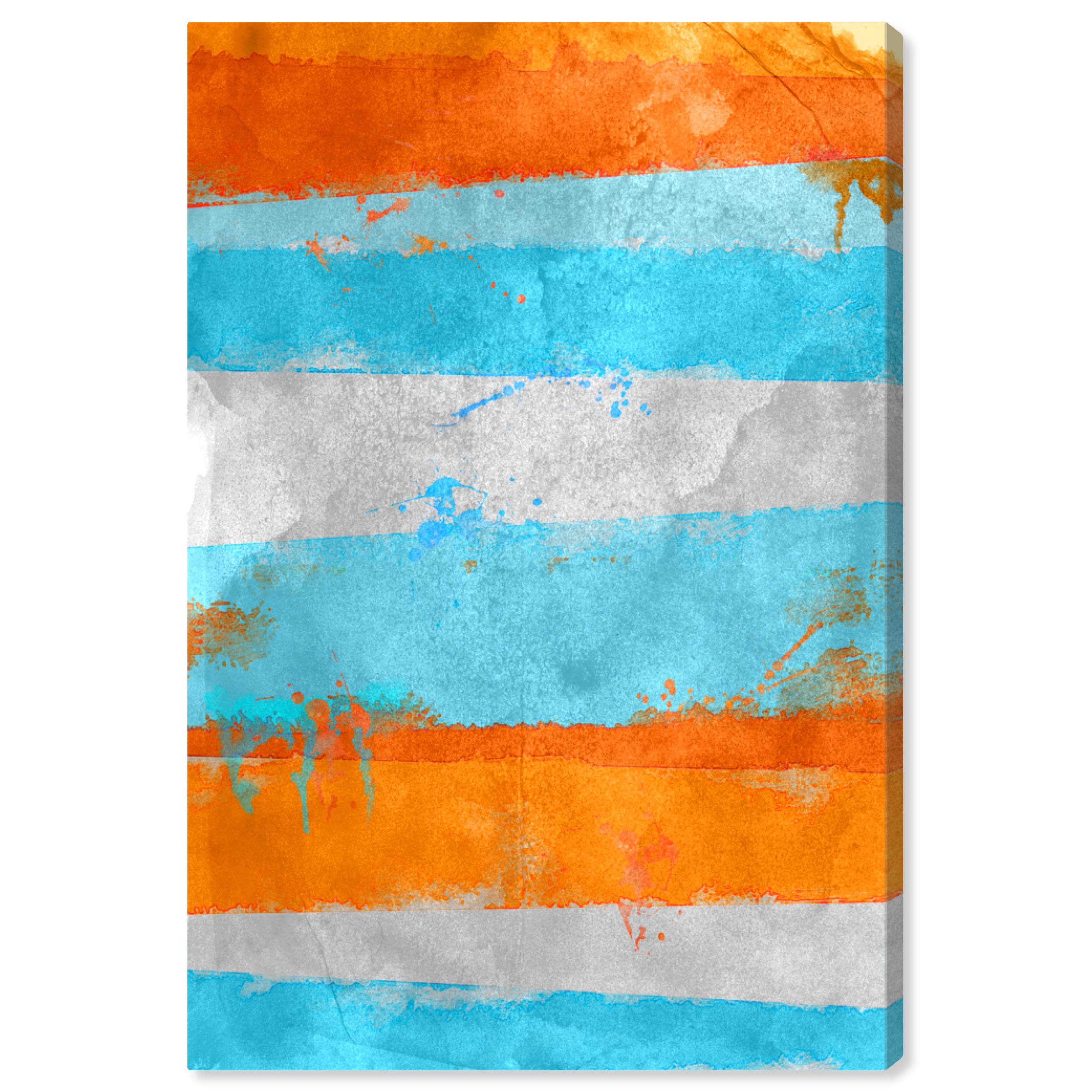 Oliver Gal Abstract Wall Art Canvas Print 'Paradise' - 24x36 Inch Orange & Blue Modern Home Decor - Perfect for Living Room, Bedroom or Office Wall Art