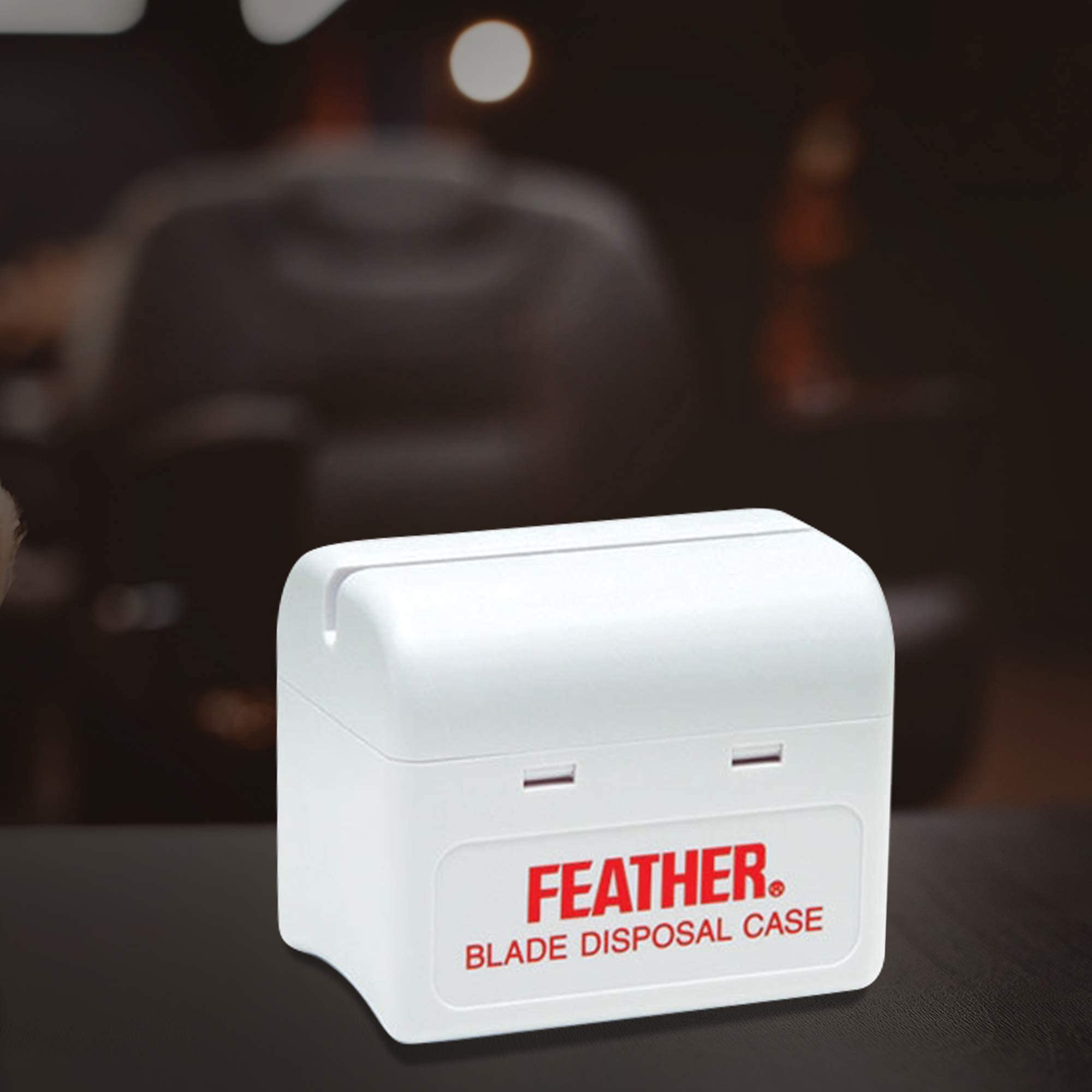 Professional Feather Styling Razor Disposal Case - Safe & Hygienic Storage for Used Razor Blades - Perfect for Salons, Barbershops & Home Grooming