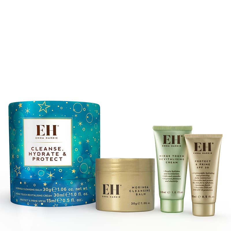 Emma Hardie Cleanse Hydrate & Protect Skincare Gift Set - Moisturizing Facial Cleanser & Cream for Dry Skin - Perfect for Travel & Self-Care Routine