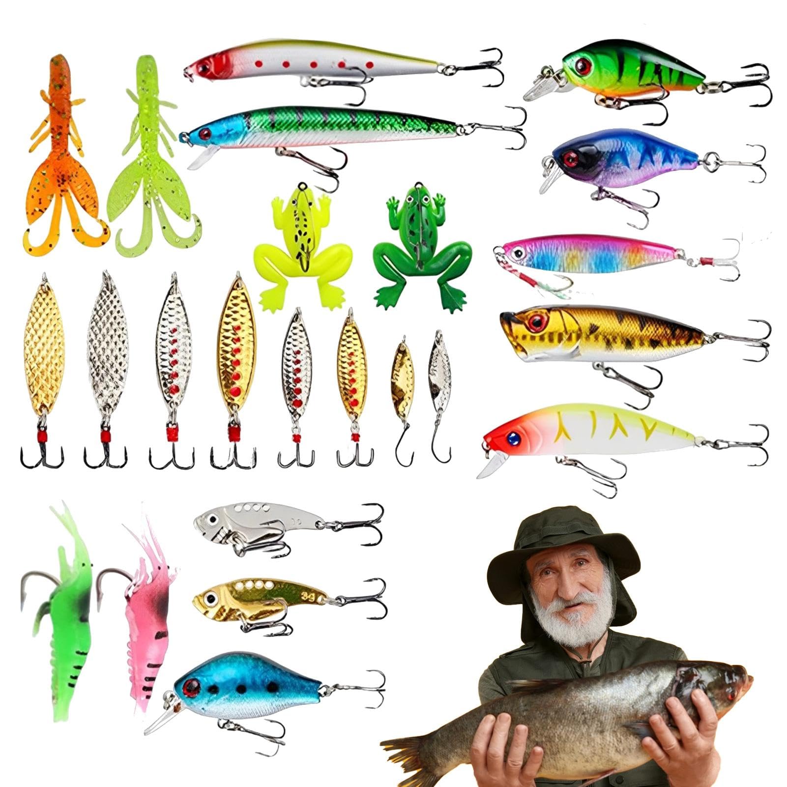 **2024 Fishing Lure Advent Calendar – 24-Day Christmas Countdown Box with Premium Lures | Perfect Gift for Anglers & Fishing Enthusiasts | Ideal for Holiday Stocking Stuffers & Festive Fishing Fun**