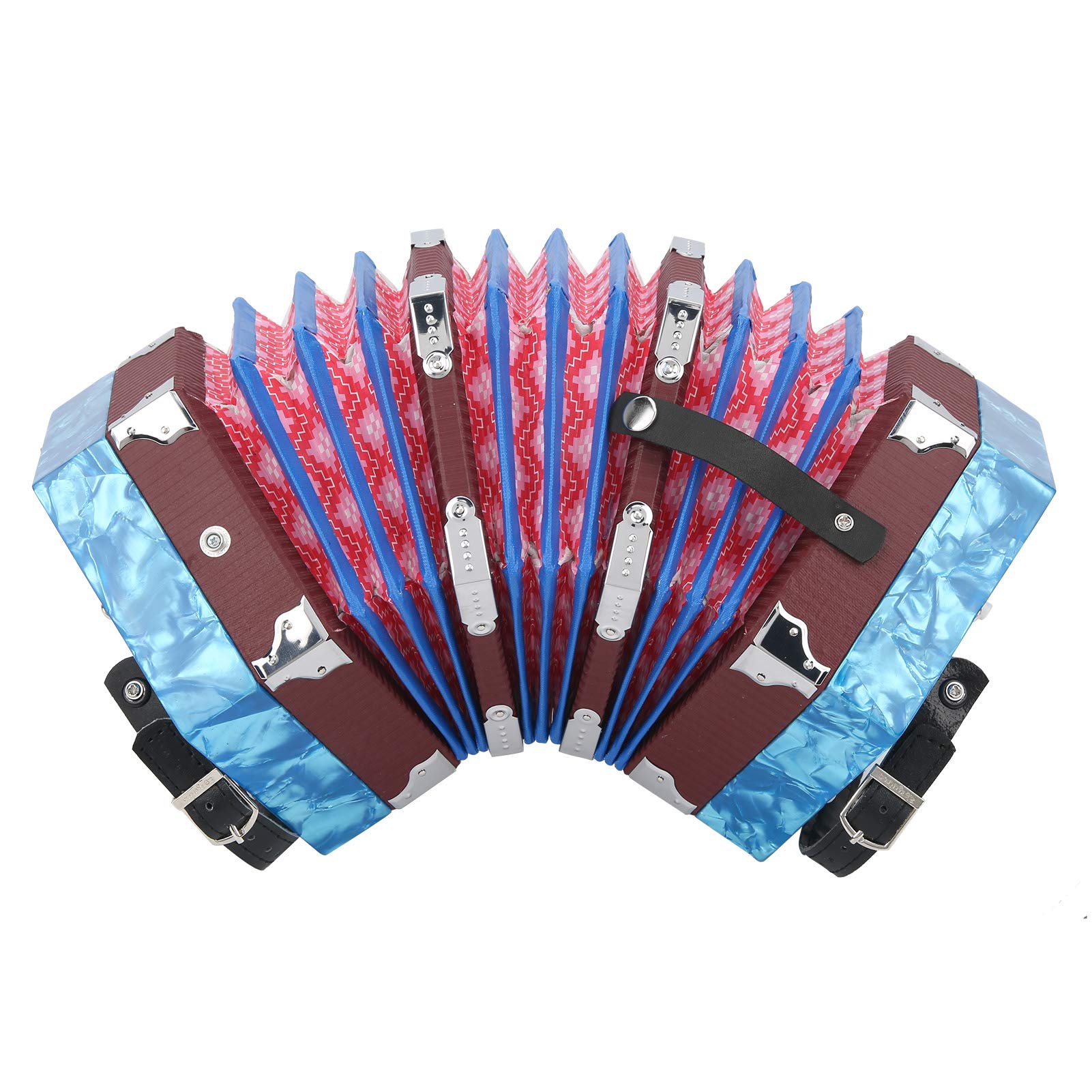 Professional Sky Blue Concertina Accordion - Portable Hand Piano for Adults, Students & Beginners | Perfect for Performances, Practice & Music Lessons