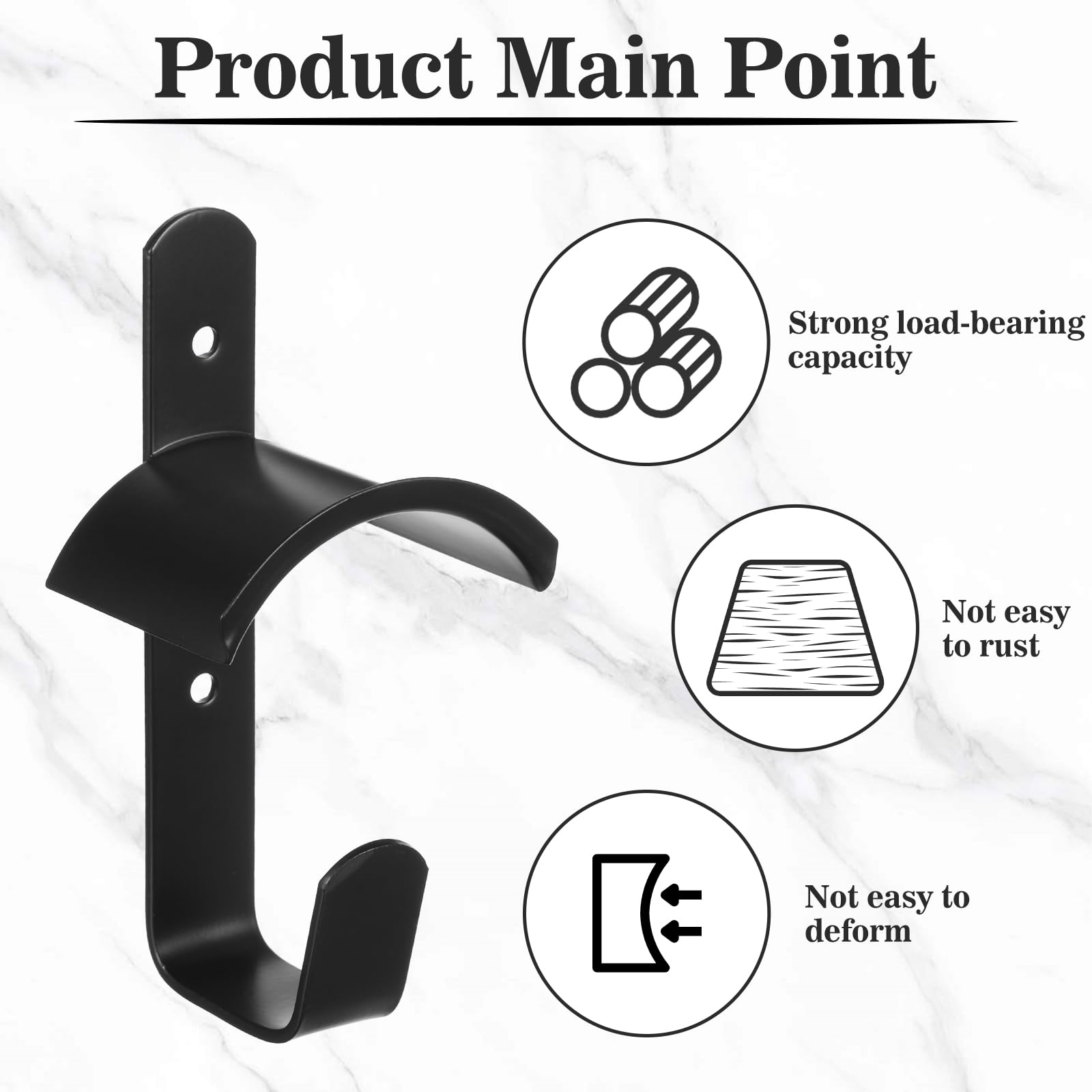 4PCS Heavy Duty Metal Horse Bridle Hooks - Wall Mount Tack Rack with 8 Screws - Black Stable Organization for Barn, Trailer & Stall - Perfect for Horse Tack Room Storage & Bridle Organization