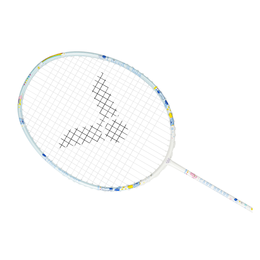 Victor X Care Bears Auraspeed Unstrung Badminton Racket [Jagged Ice] ARS CBC M - Lightweight Carbon Fiber Badminton Racket for Adults & Teens - Perfect for Training, Tournaments & Recreational Play