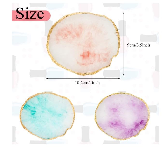 Professional Nail Art Palette with Golden Edge - Resin Nail Polish Mixing Plate & Holder for Nail Artists - Perfect for Salon, DIY Manicure & Nail Art Display