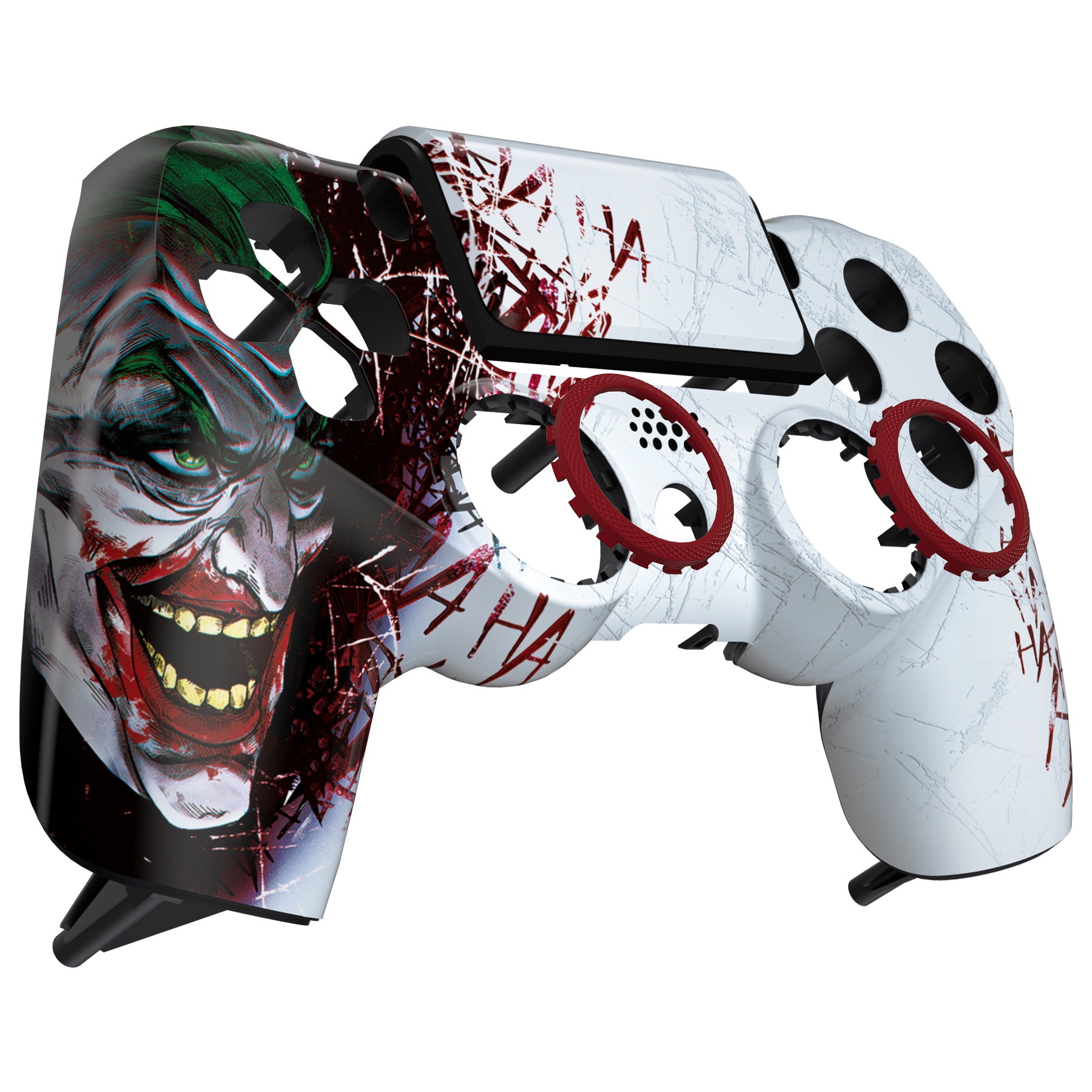 eXtremeRate Clown HAHAHA Ghost Faceplate & Touchpad Cover - Redesigned Housing Shell Case for PS4 Slim/Pro Controller (JDM-040/050/055) - Perfect for Halloween Gaming & Cosplay Events (Controller Not Included) GHP4T002