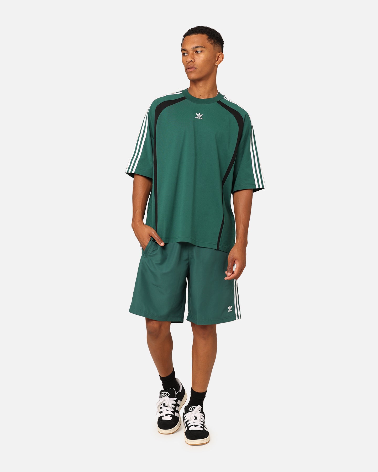 Adidas Oversized Shorts for Men - Collegiate Green Athletic Running Shorts | Comfortable Workout & Lounge Wear for Gym, Jogging, and Casual Outfits
