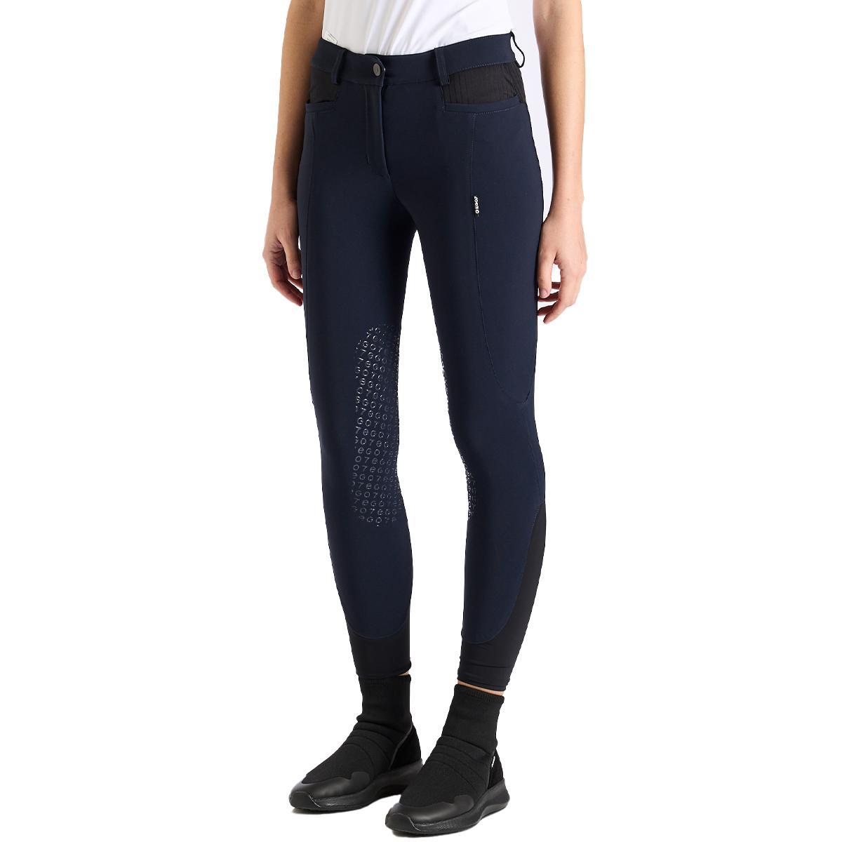 EGO7 Women's Ribbed Knee Patch Breeches - Comfortable Equestrian Riding Pants for Horseback Riding & Show Jumping