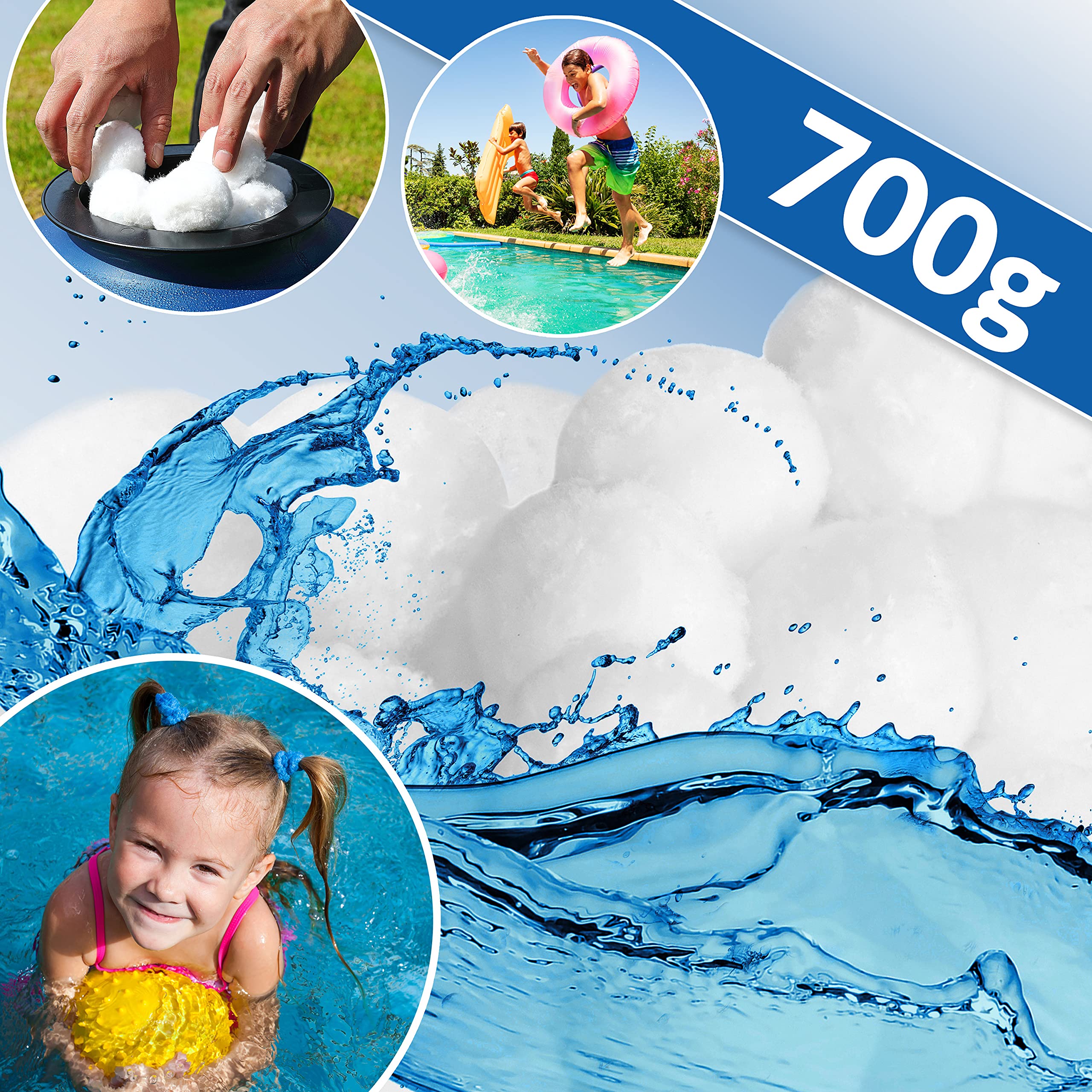 700g Reusable Polysphere Filter Balls for Swimming Pools - Eco-Friendly Sand Filter Replacement (Replaces 25kg Filter Sand) | Perfect for Pool Maintenance, Water Filtration Systems & Spa Filters