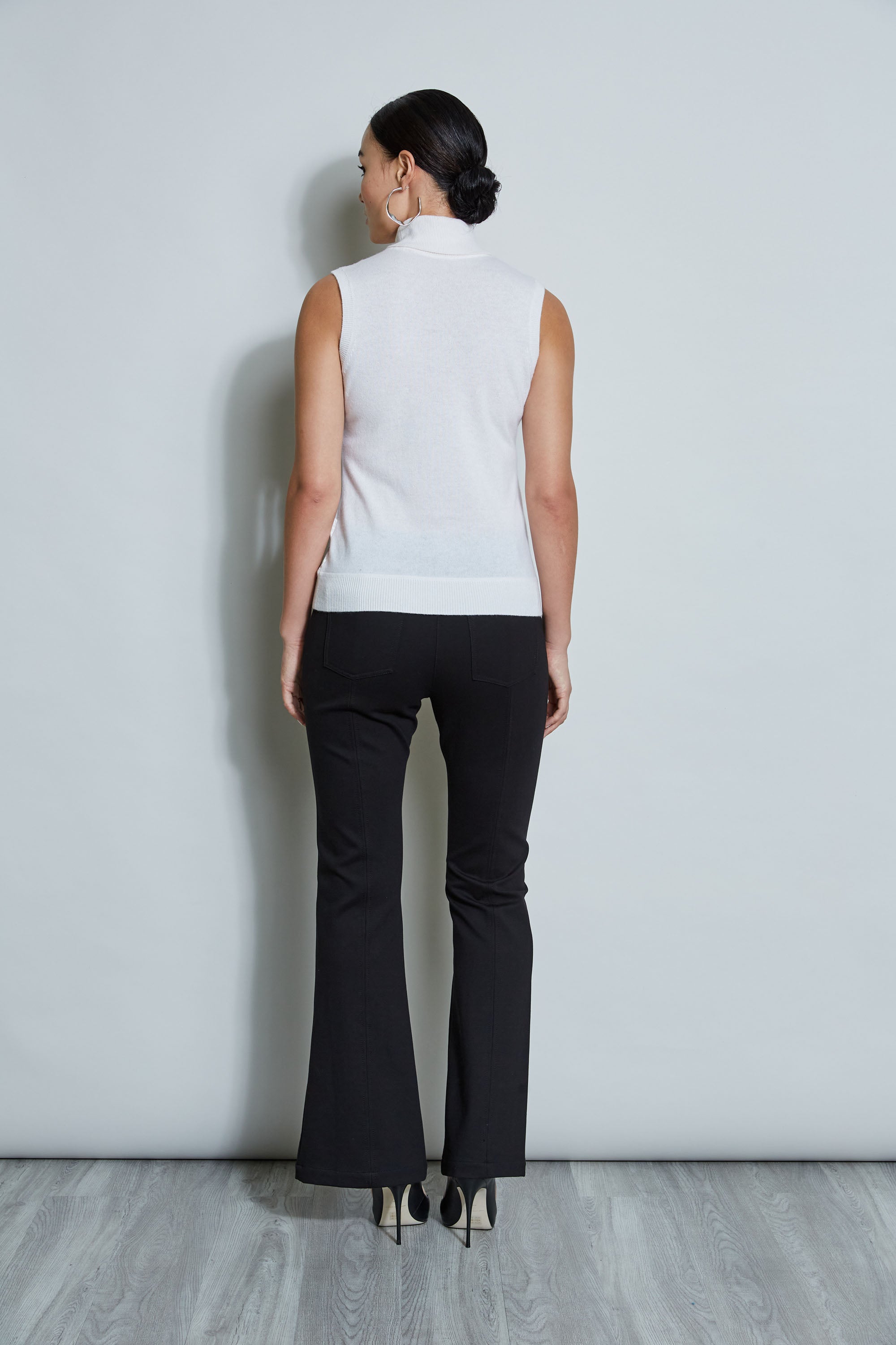 Sleeveless Satin Front Sweater for Women - Elegant Knit Pullover with Satin Trim - Perfect for Office Wear, Date Night & Special Occasions