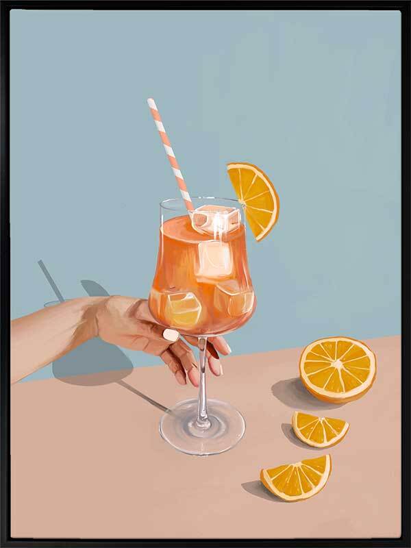 Aperol Spritz Canvas Art Print - Italian Cocktail Wall Decor for Home Bar, Kitchen & Dining Room - Perfect for Entertaining & Summer Parties