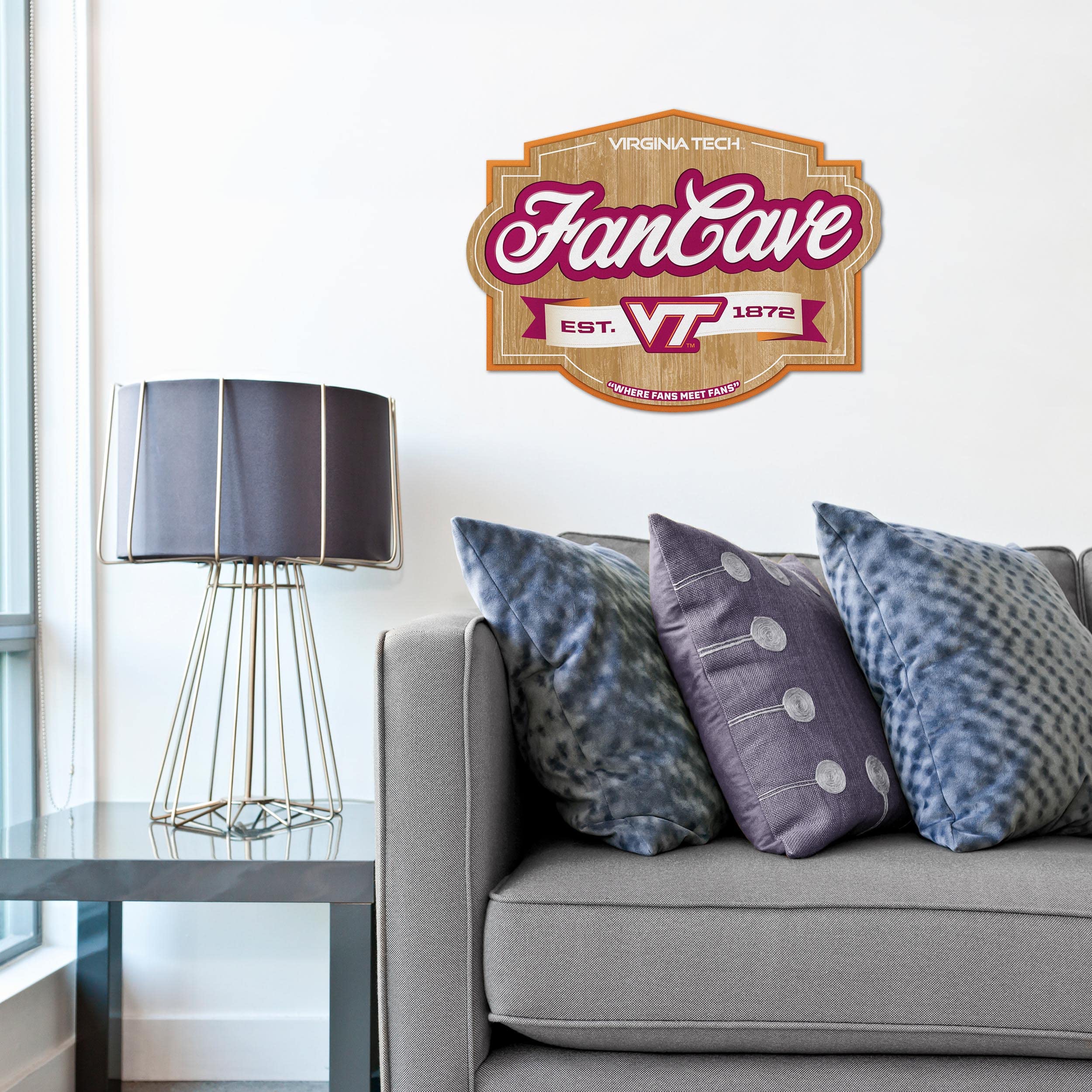 YouTheFan NCAA College Sports Team Logo Fan Cave Sign - Perfect for Game Room, Man Cave, Sports Bar & Tailgating Decor