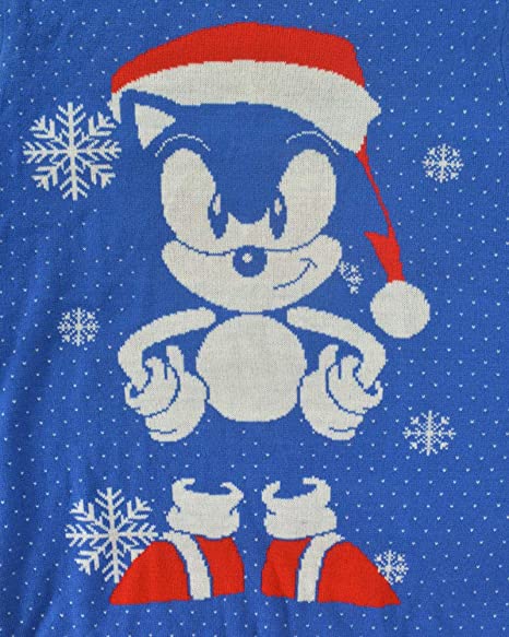 Sonic the Hedgehog Ugly Christmas Sweater - Festive Holiday Gem Jumper for Kids & Adults (XS) - Perfect for Christmas Parties, Gift Exchanges & Themed Events